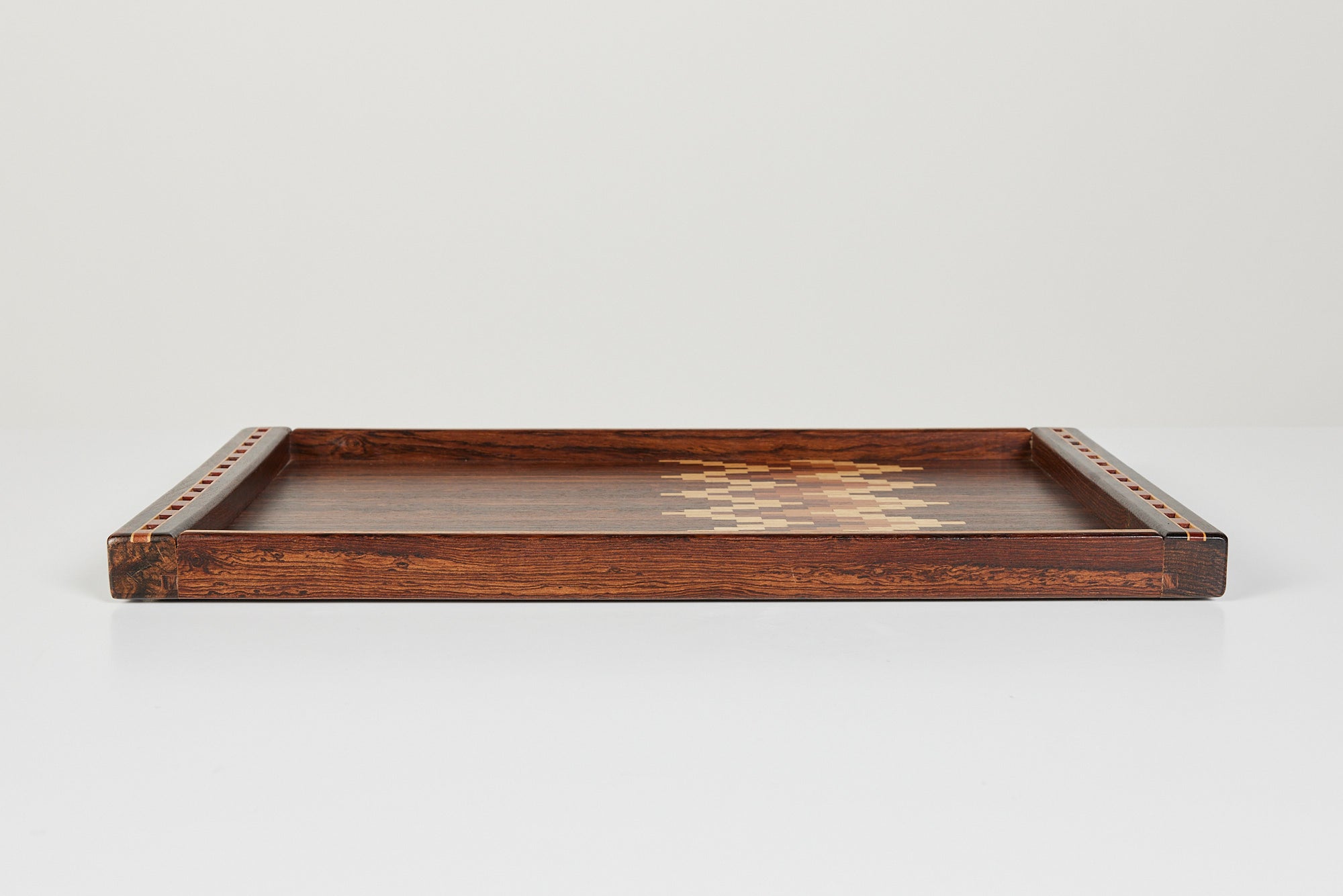 Don Shoemaker for Señal Large Decorative Tray with Chevron Stripe