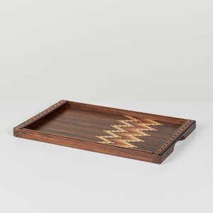 Don Shoemaker for Señal Large Decorative Tray with Chevron Stripe