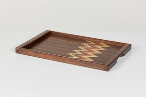 Don Shoemaker for Señal Large Decorative Tray with Chevron Stripe