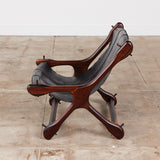 Don Shoemaker Leather Sling Lounge Chair
