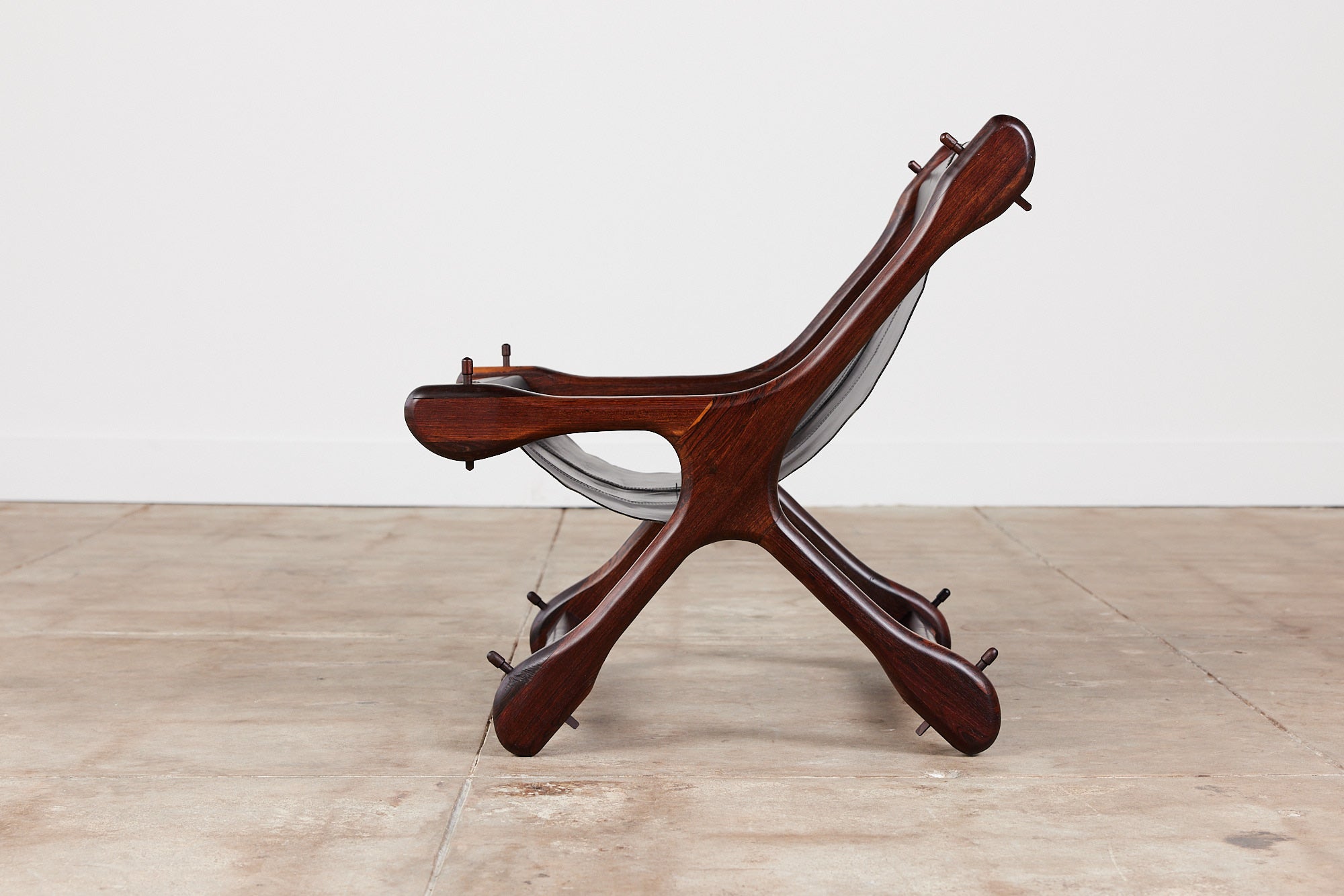 Don Shoemaker Leather Sling Lounge Chair
