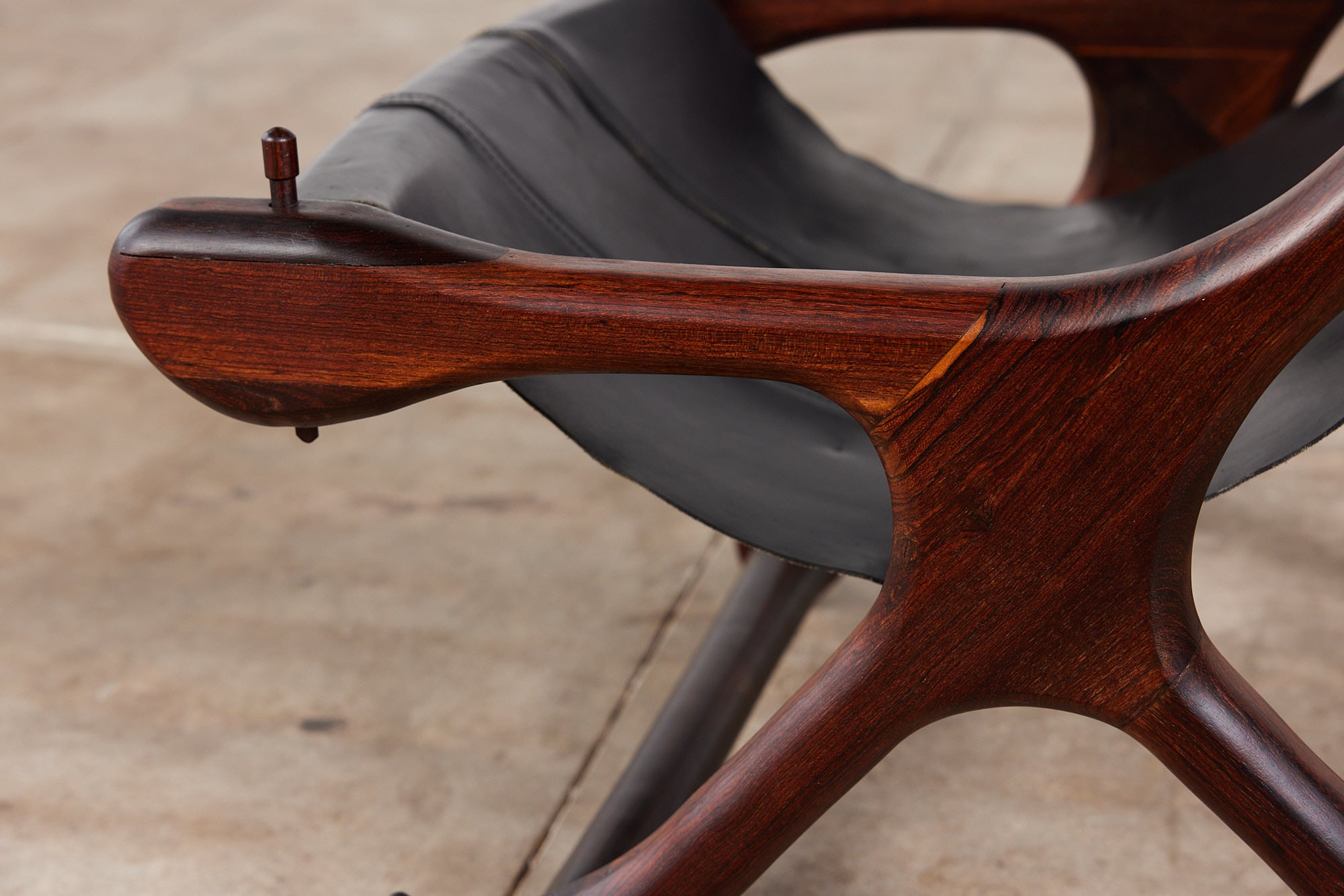 Don Shoemaker Leather Sling Lounge Chair
