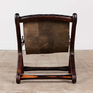 Don Shoemaker Leather Sling Lounge Chair