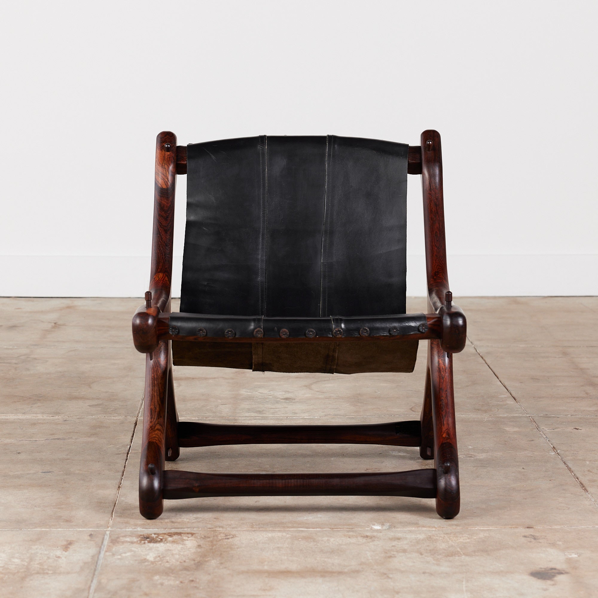 Don Shoemaker Leather Sling Lounge Chair