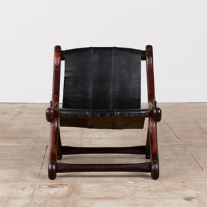 Don Shoemaker Leather Sling Lounge Chair
