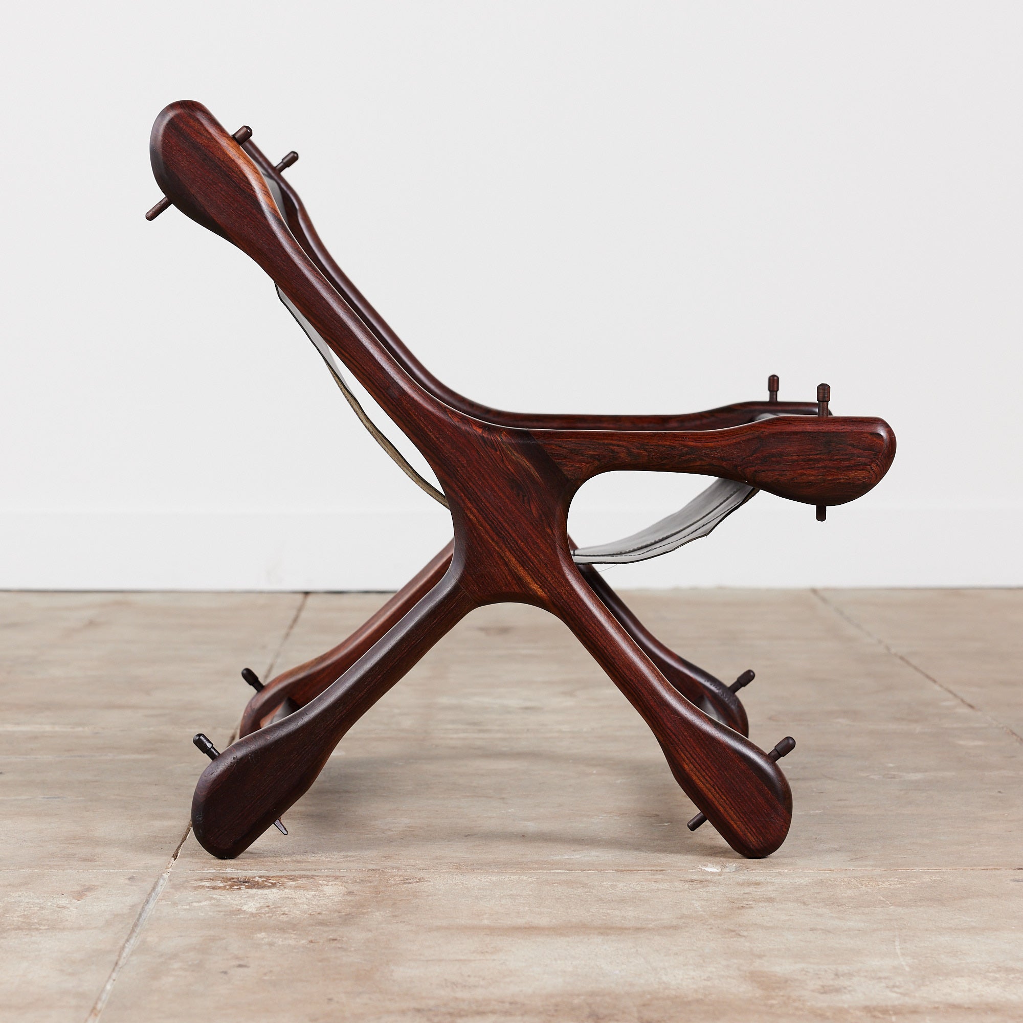 Don Shoemaker Leather Sling Lounge Chair