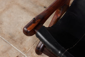 Don Shoemaker Leather Sling Lounge Chair
