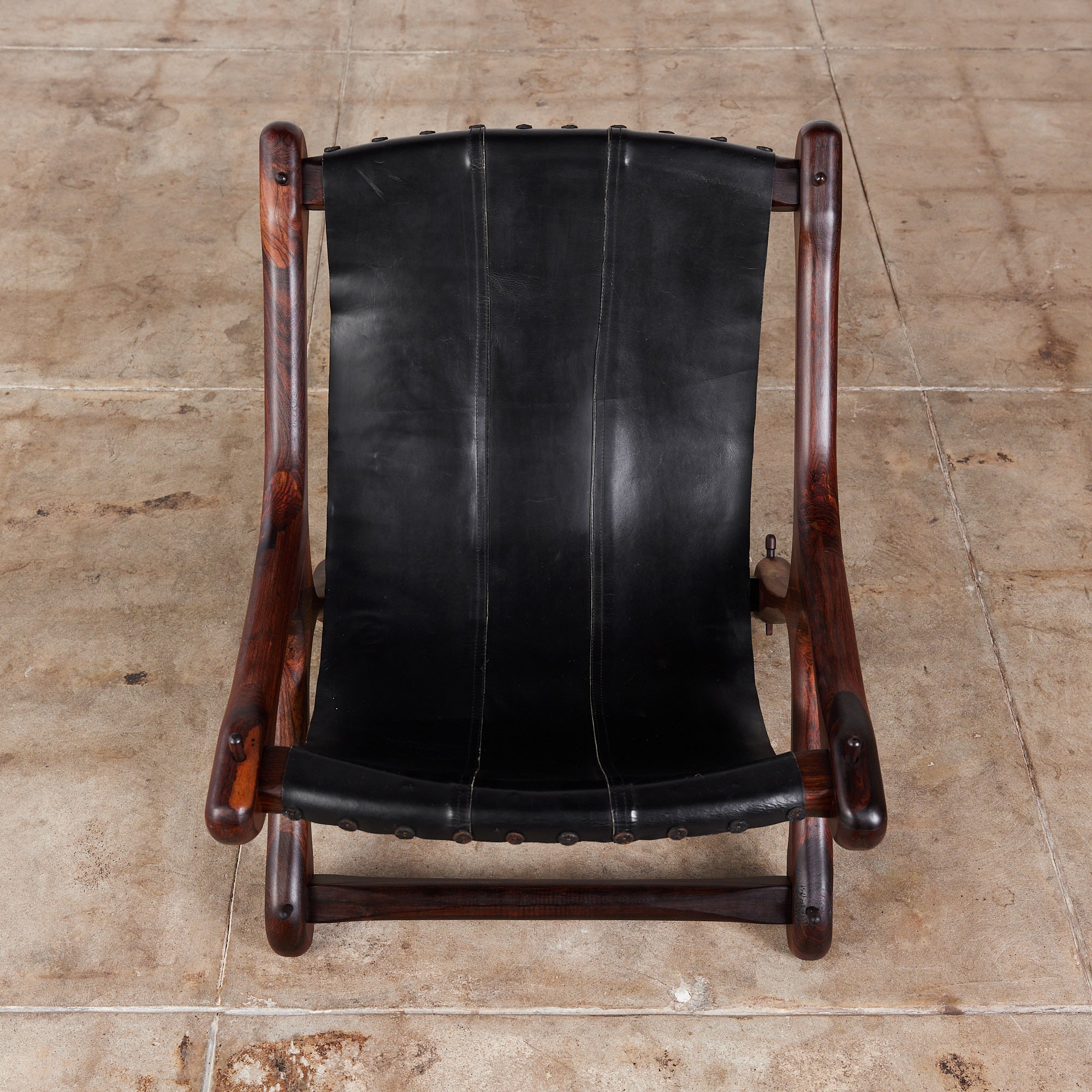 Don Shoemaker Leather Sling Lounge Chair