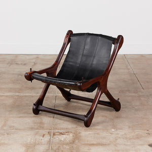 Don Shoemaker Leather Sling Lounge Chair