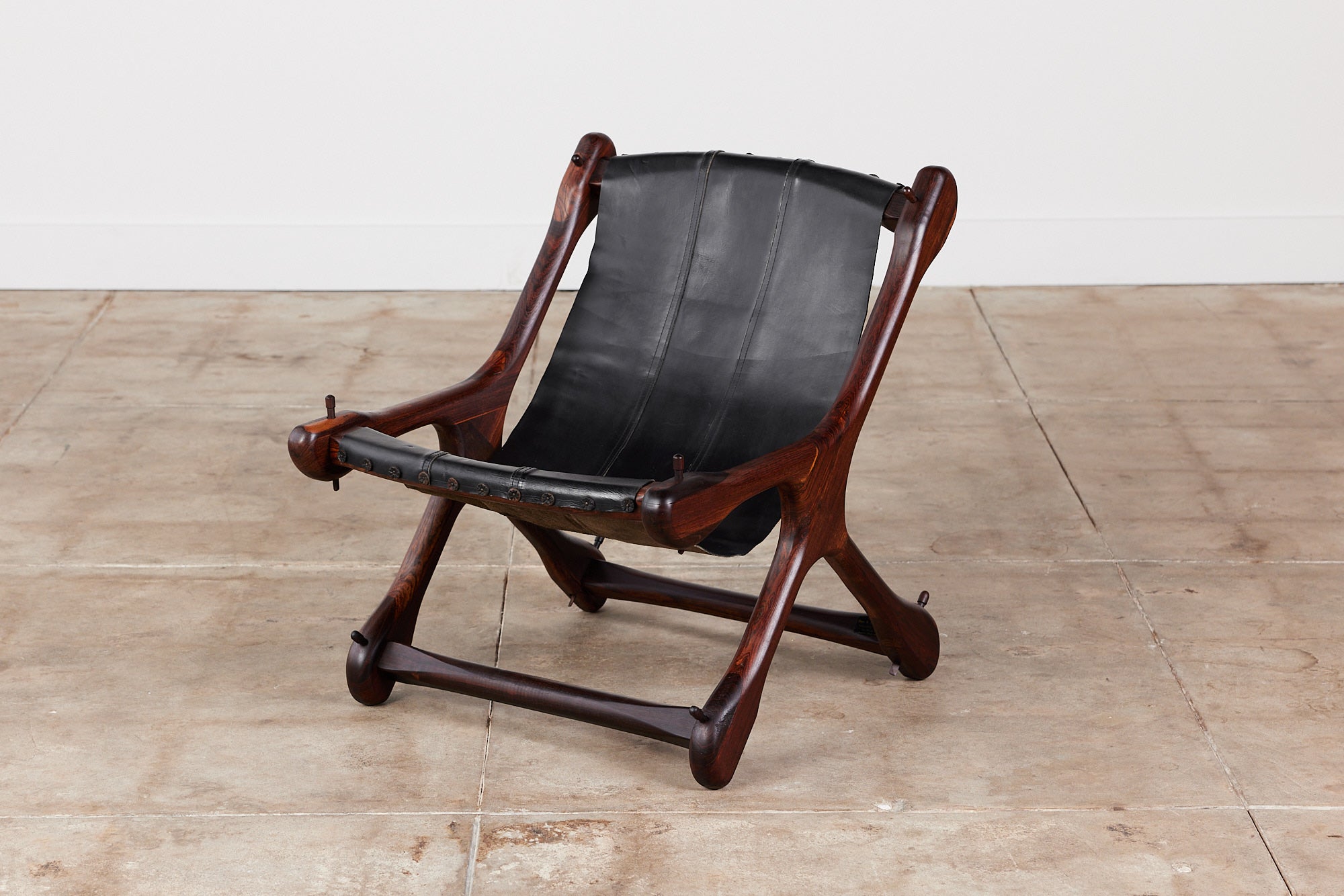 Don Shoemaker Leather Sling Lounge Chair