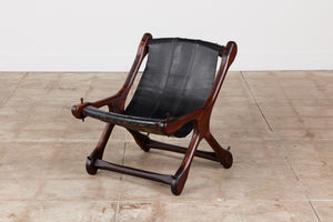Don Shoemaker Leather Sling Lounge Chair