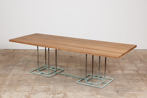 Walter Lamb for Brown Jordan Large Rectangular Bronze Patio Dining Table with Wood Top