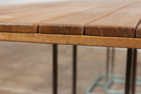 Walter Lamb for Brown Jordan Large Rectangular Bronze Patio Dining Table with Wood Top