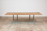 Walter Lamb for Brown Jordan Large Rectangular Bronze Patio Dining Table with Wood Top