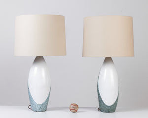 Pair of Ettore Sottsass for Bitossi Glazed Ceramic Lamps