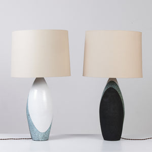 Pair of Ettore Sottsass for Bitossi Glazed Ceramic Lamps