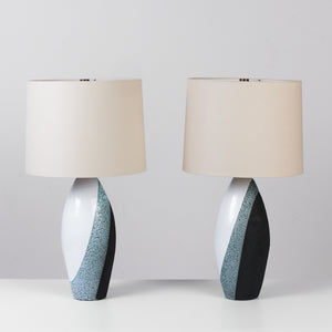 Pair of Ettore Sottsass for Bitossi Glazed Ceramic Lamps