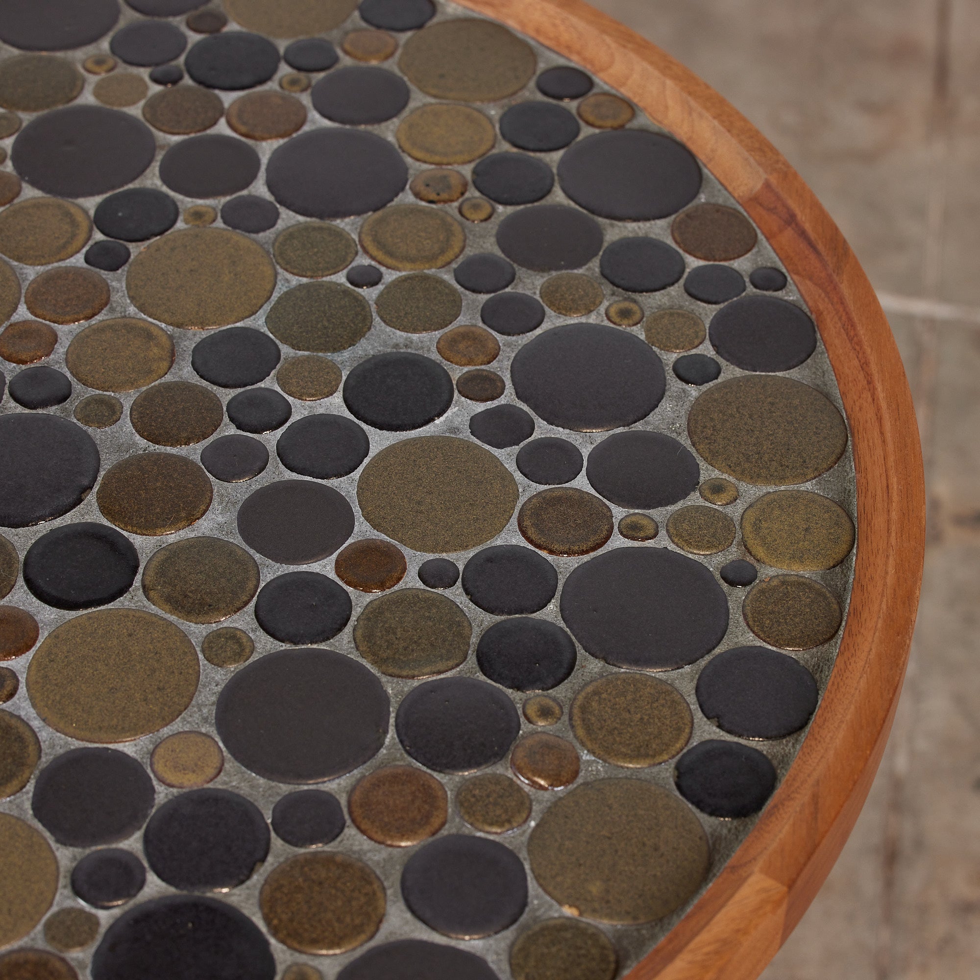 Gordon & Jane Martz Coin Tile Mosaic Side Table