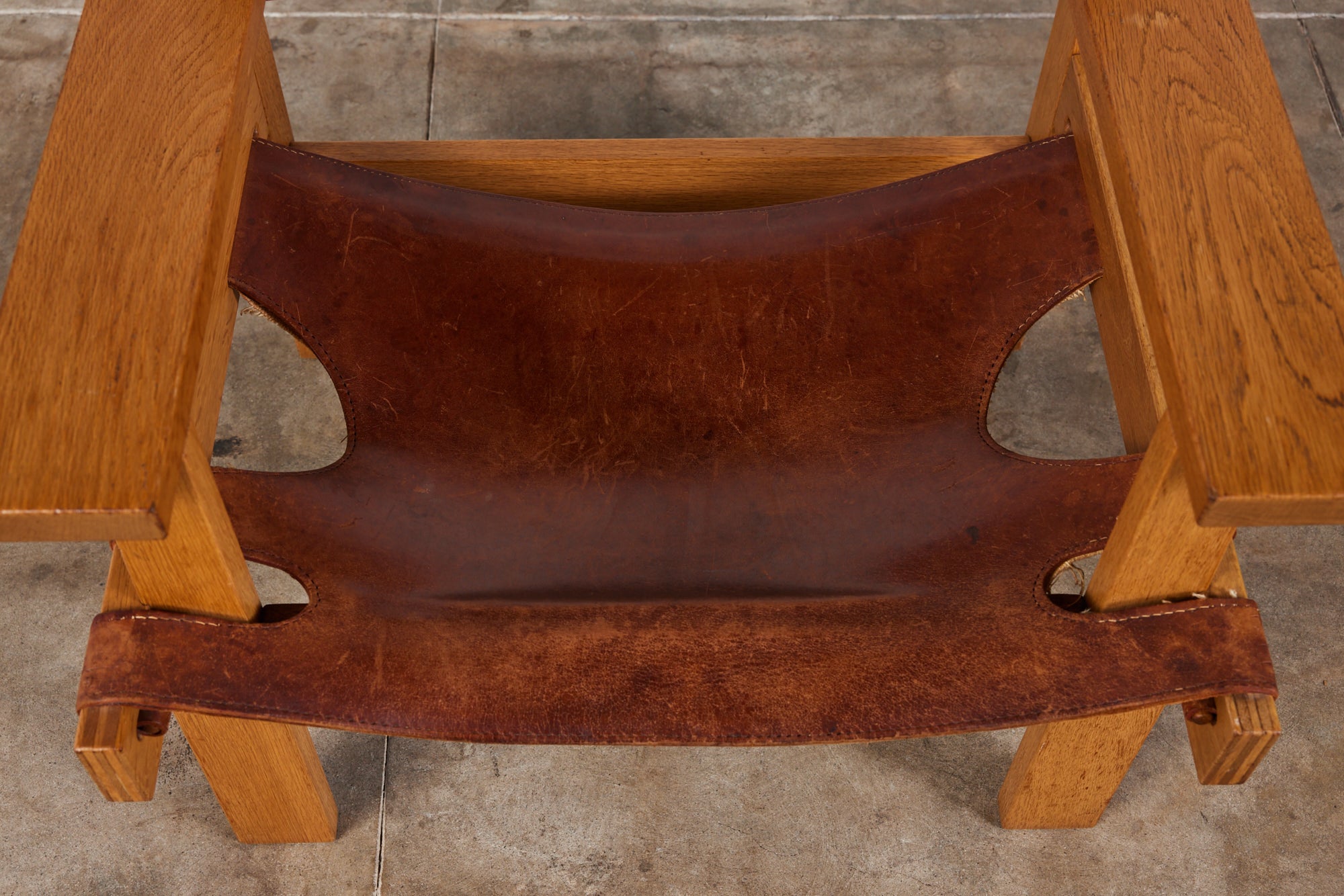 Digby leather sales sling chair