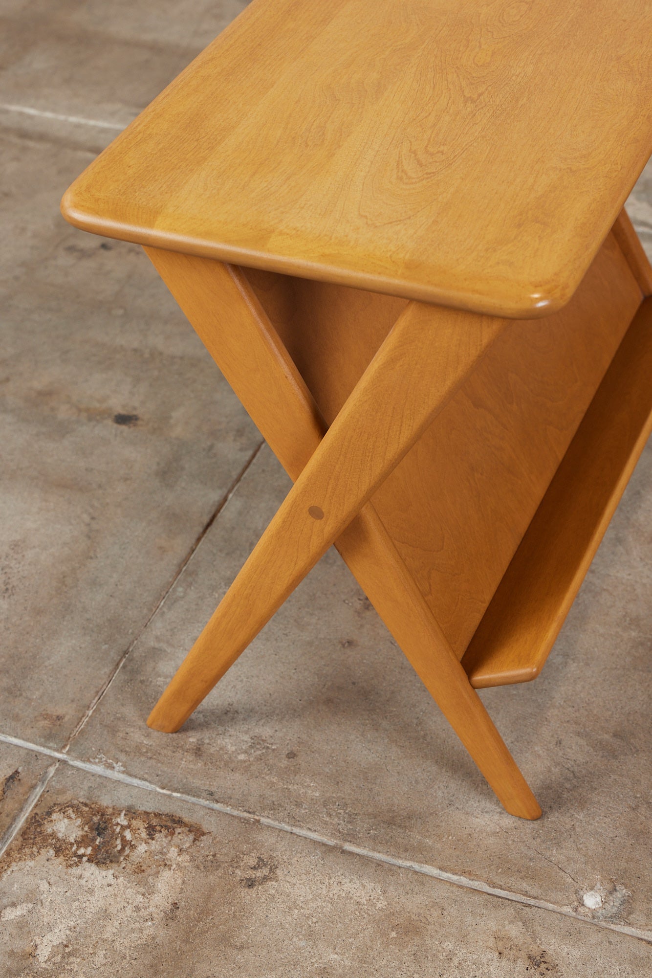 Heywood Wakefield Side Table with Magazine Rack