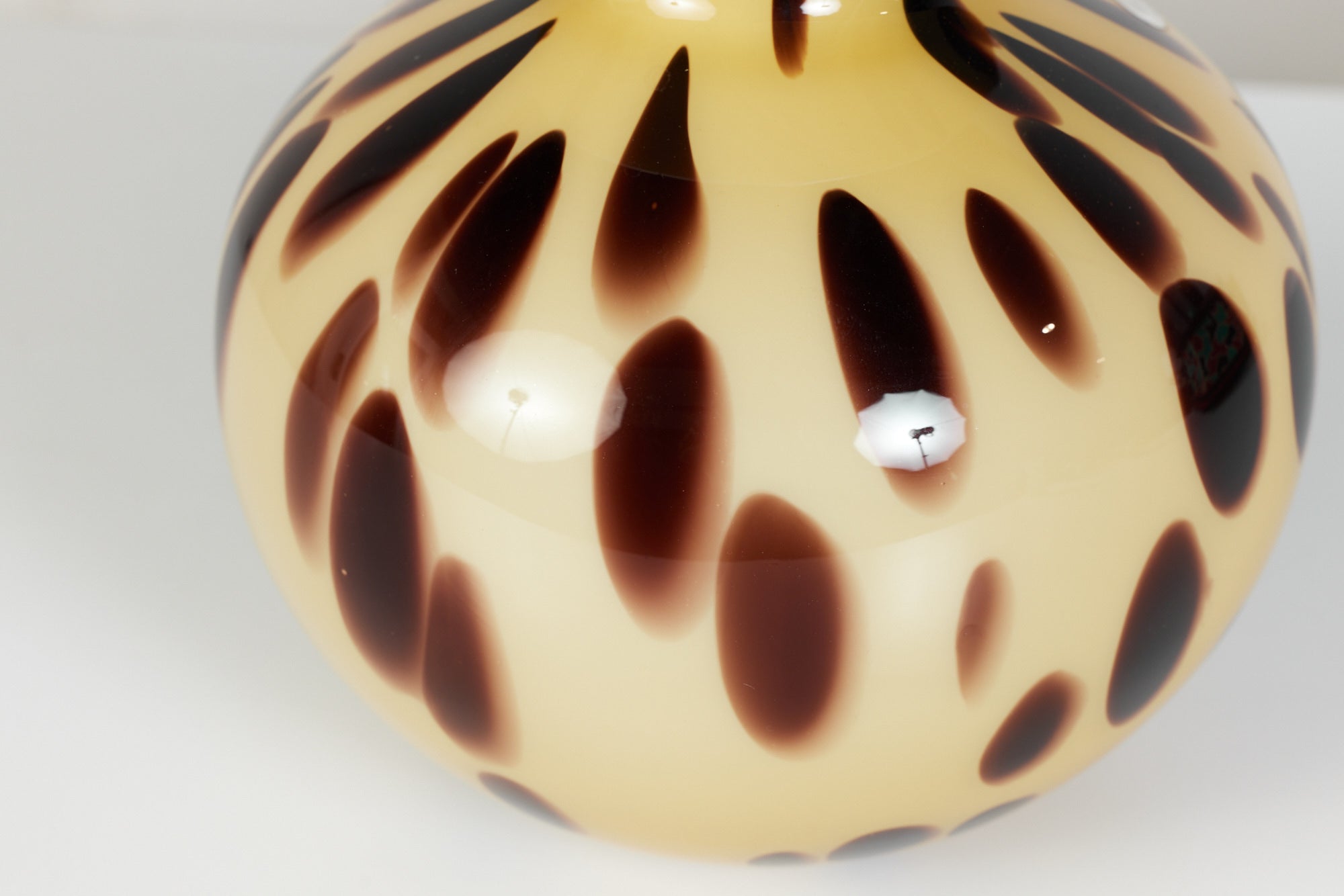 Italian Murano Style Tortoise Shell Glass Vase