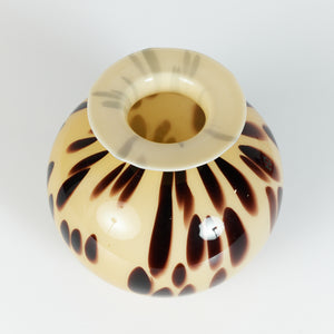 Italian Murano Style Tortoise Shell Glass Vase