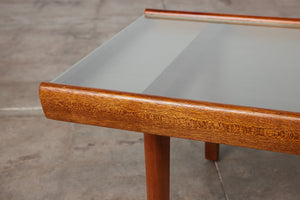 John Keal for Brown Saltman Coffee Table with Glass Top