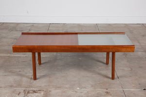 John Keal for Brown Saltman Coffee Table with Glass Top