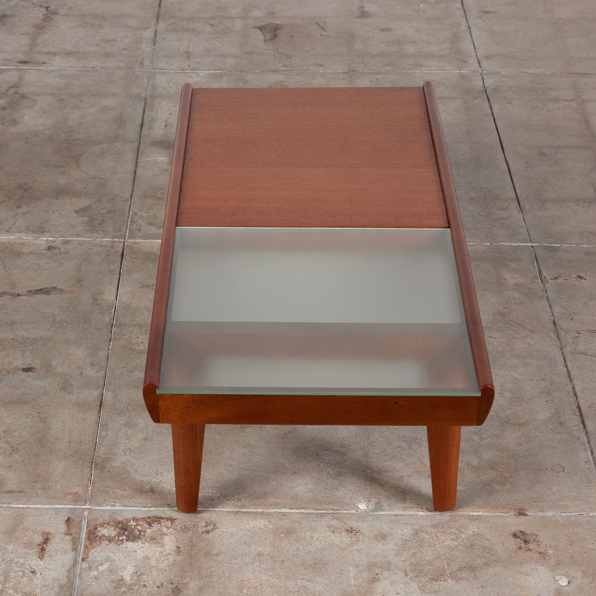 John Keal for Brown Saltman Coffee Table with Glass Top