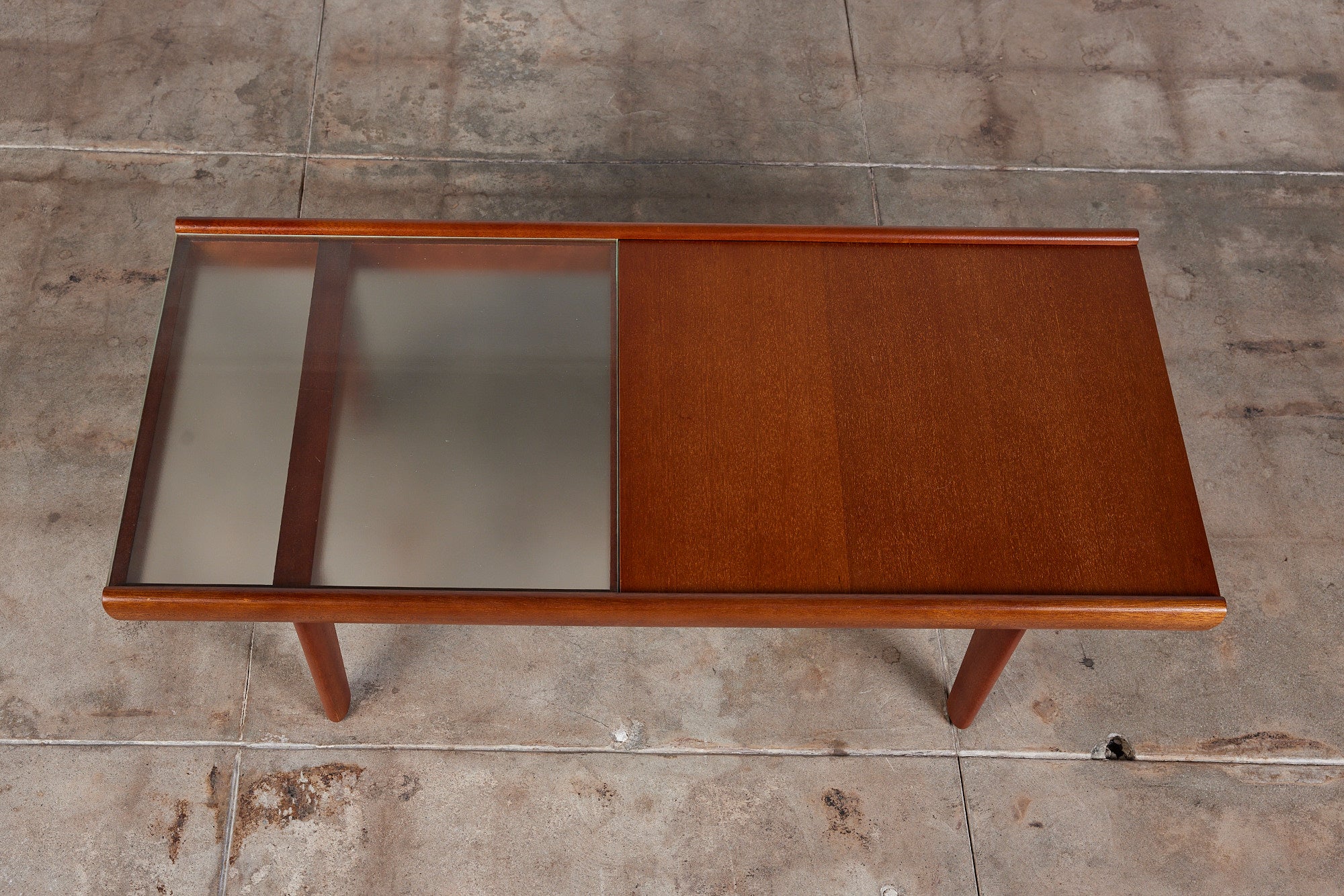 John Keal for Brown Saltman Coffee Table with Glass Top