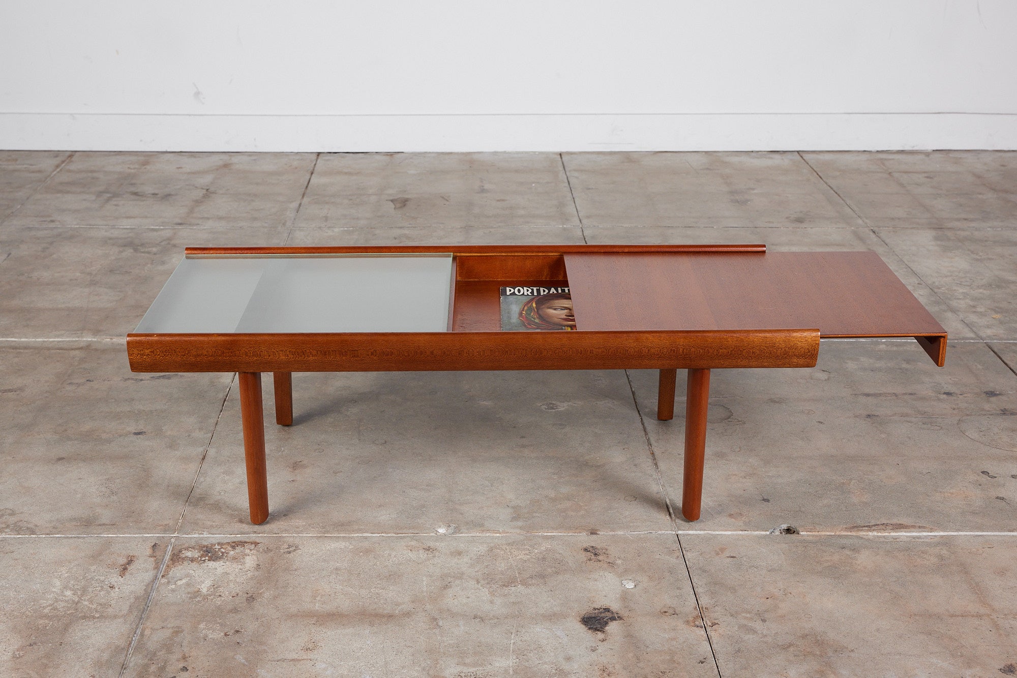 John Keal for Brown Saltman Coffee Table with Glass Top