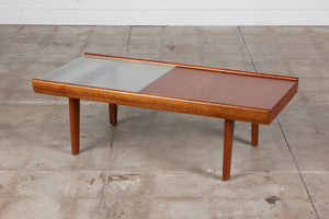 John Keal for Brown Saltman Coffee Table with Glass Top