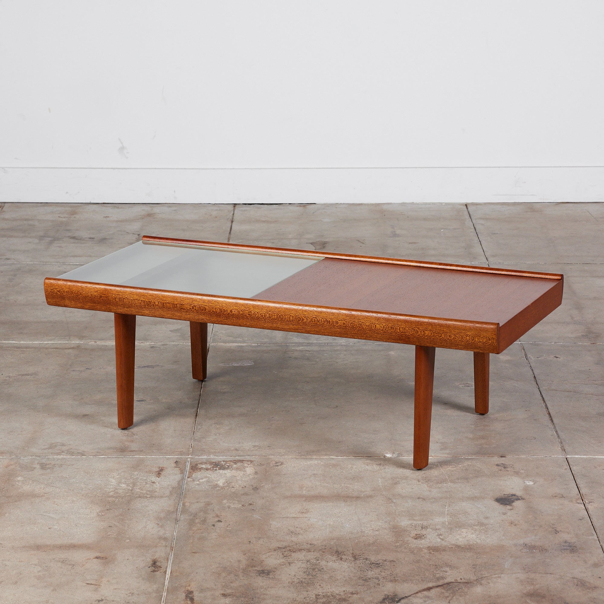 John Keal for Brown Saltman Coffee Table with Glass Top