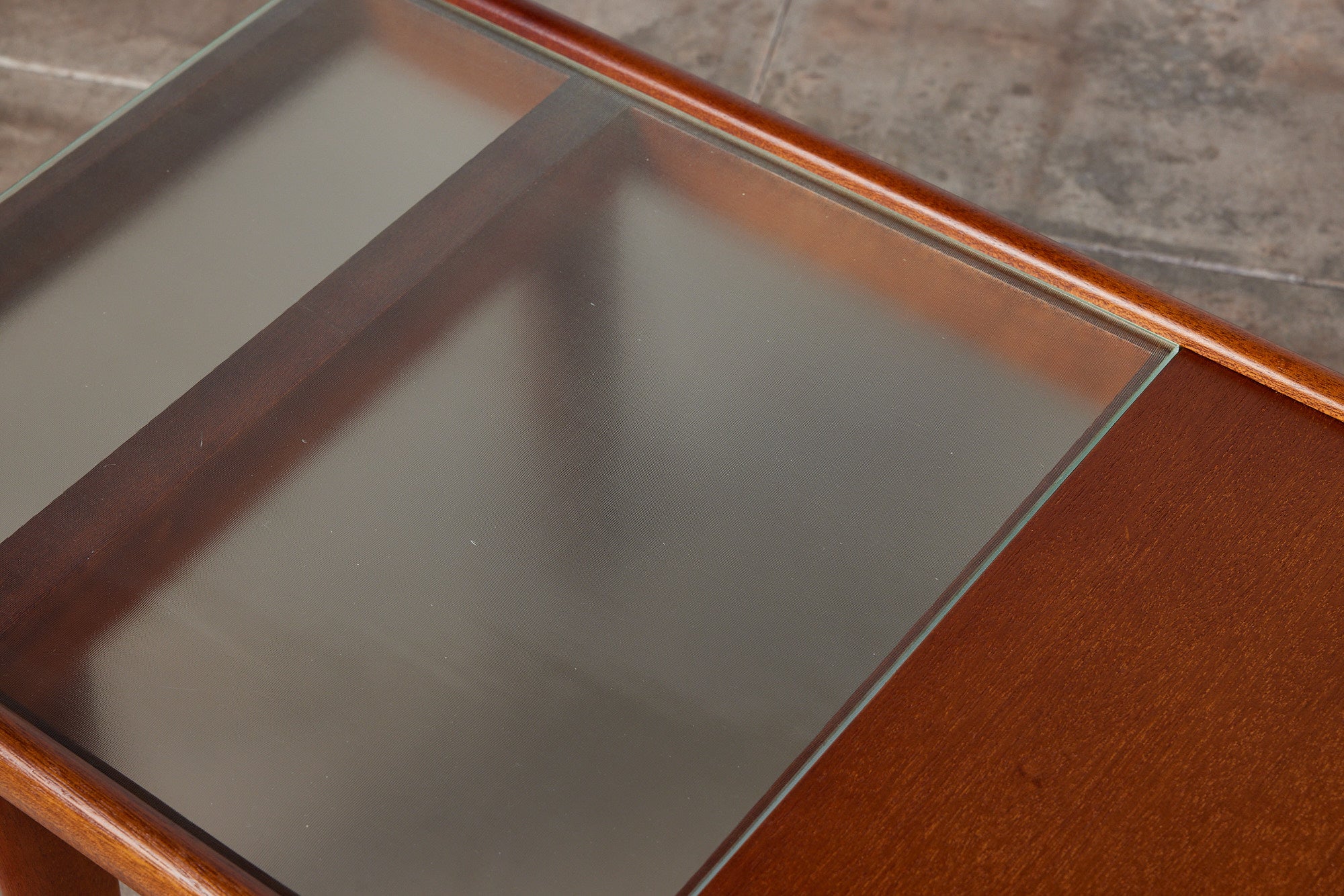 John Keal for Brown Saltman Coffee Table with Glass Top