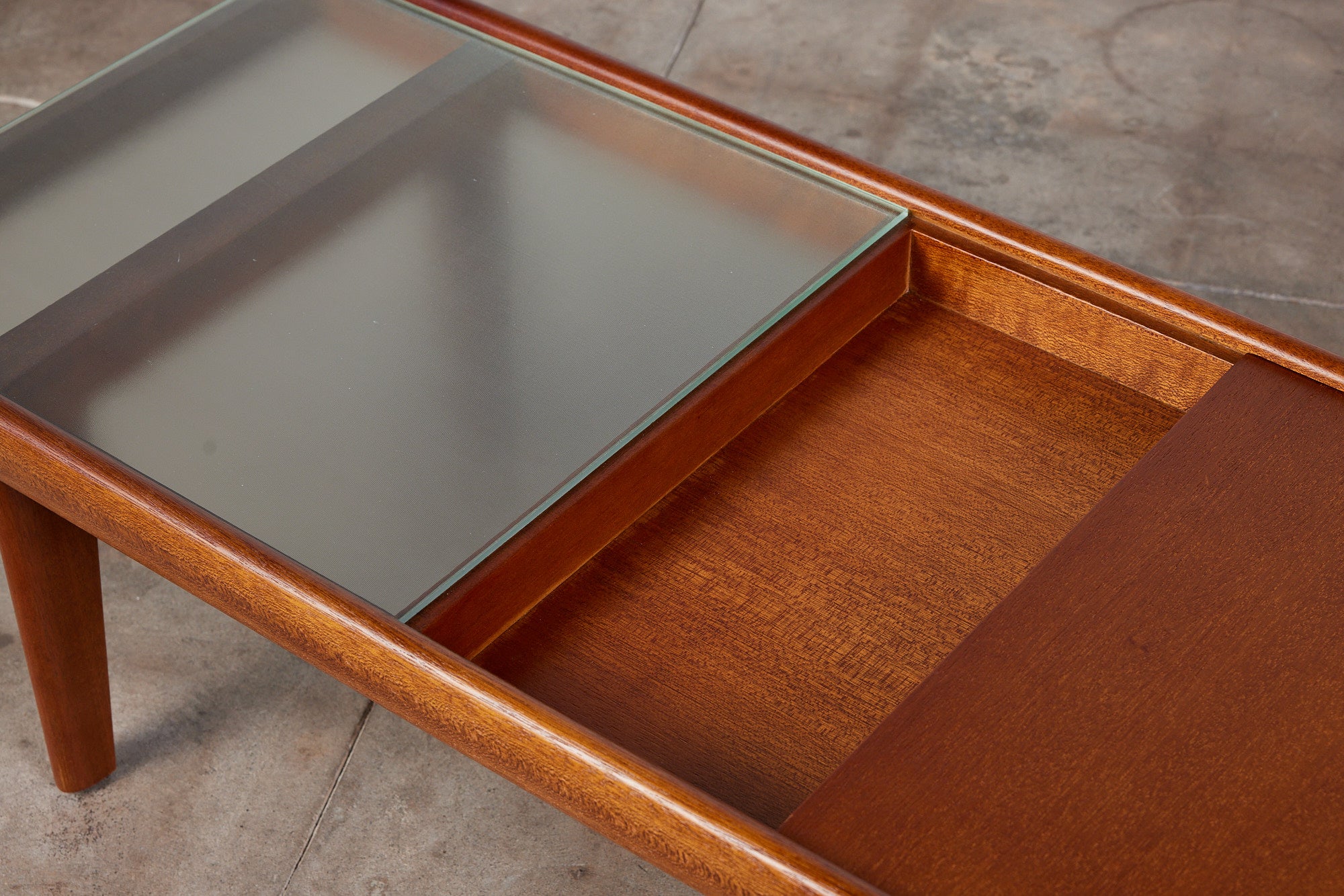 John Keal for Brown Saltman Coffee Table with Glass Top