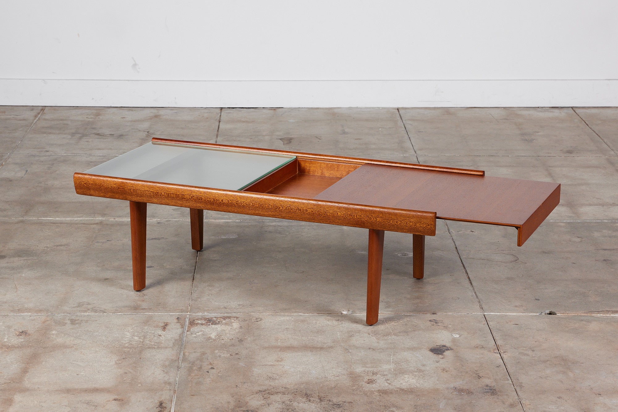 John Keal for Brown Saltman Coffee Table with Glass Top