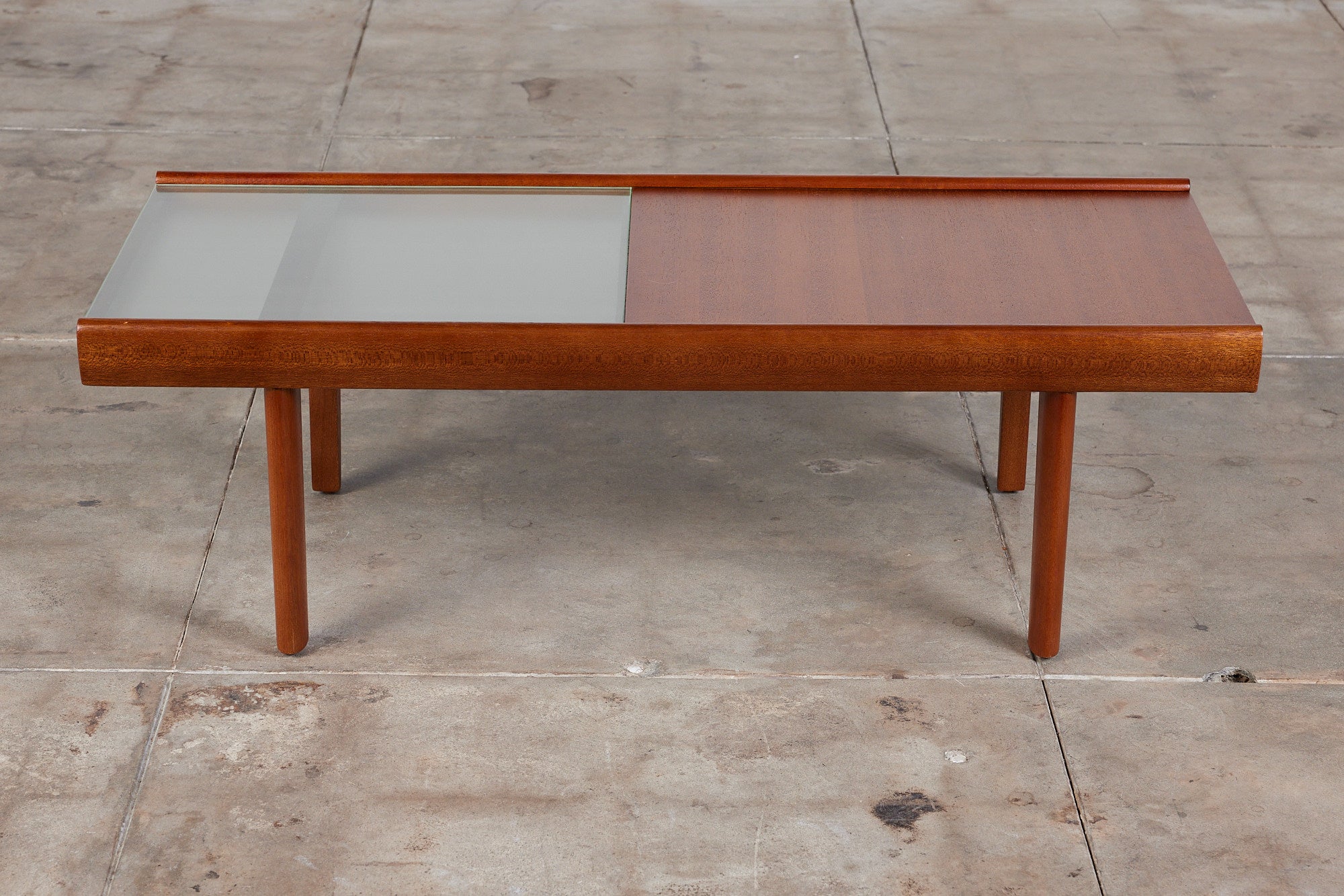 John Keal for Brown Saltman Coffee Table with Glass Top