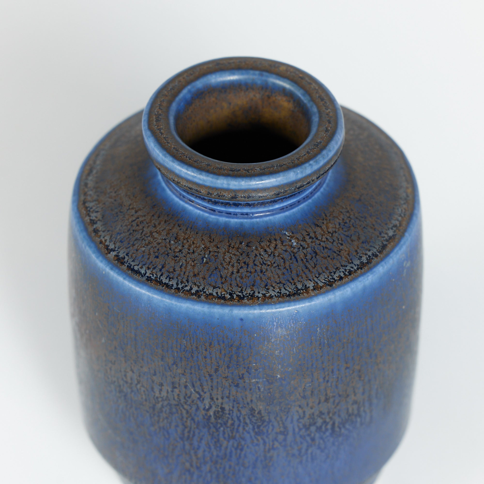 Wilhelm Kåge Blue Glazed Fish Vase for Gustavsberg Studio