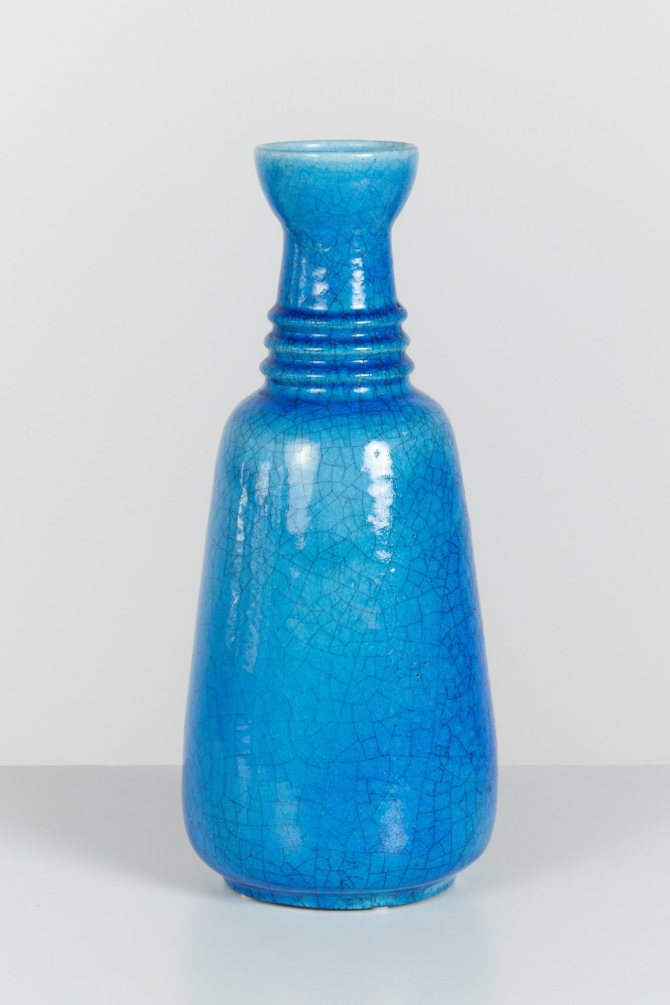 Arnold Zahner Large Scale Blue Glazed Ceramic Vase