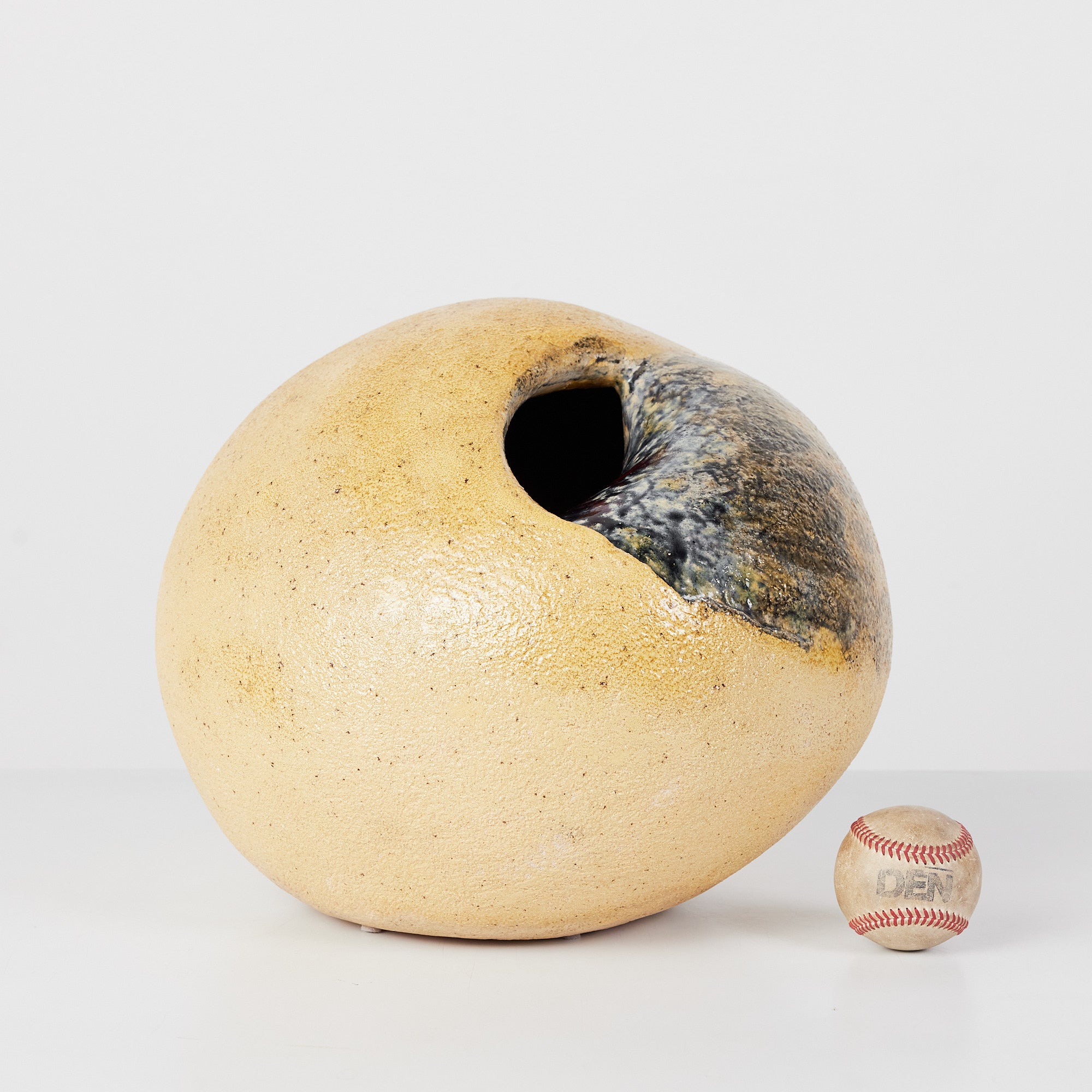 Bulbous Studio Ceramic Glazed Vessel