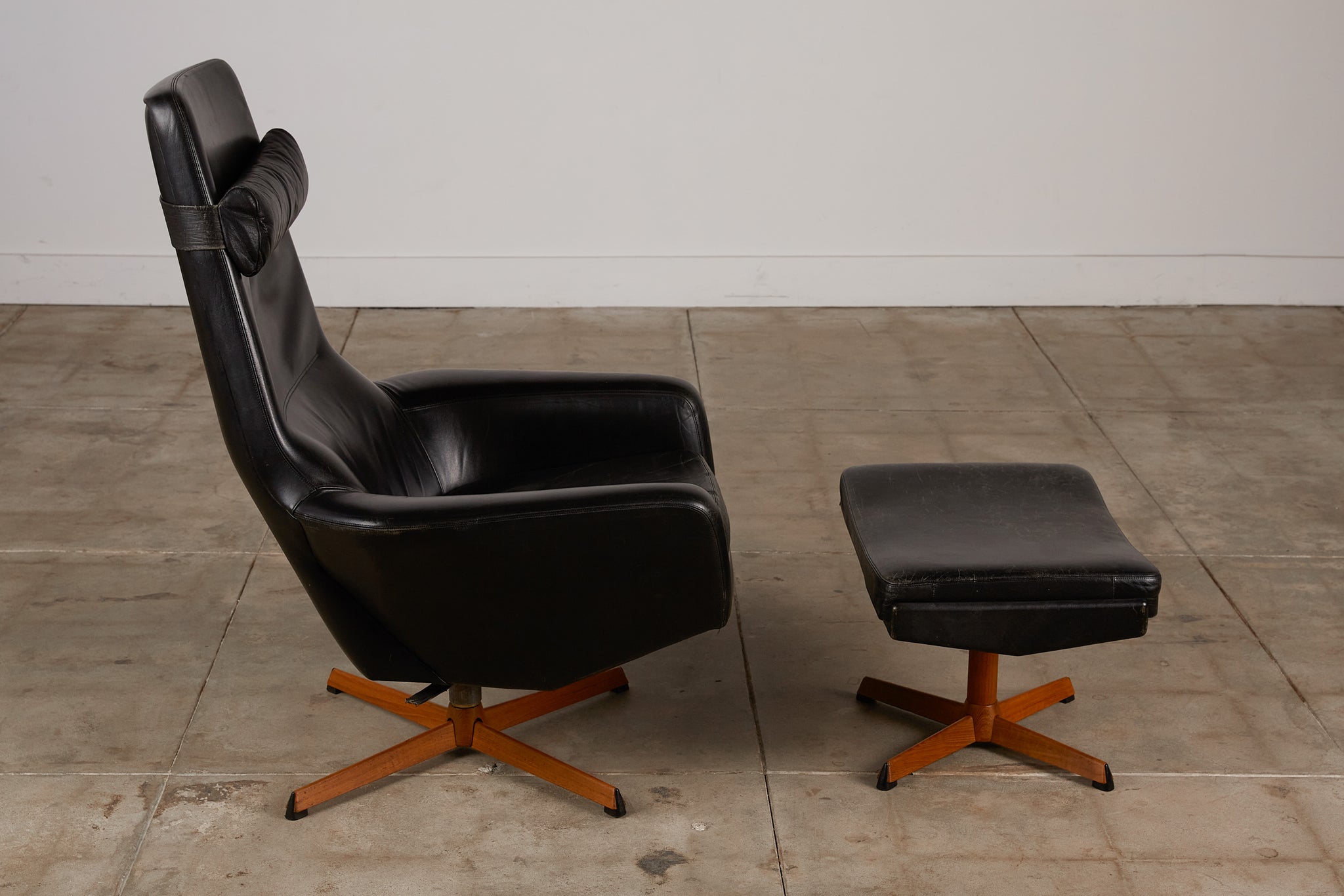 Madsen & Schübell Leather Lounge Chair and Ottoman