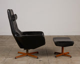 Madsen & Schübell Leather Lounge Chair and Ottoman