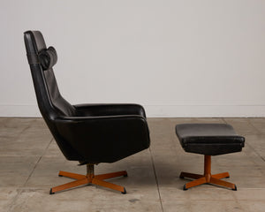 Madsen & Schübell Leather Lounge Chair and Ottoman