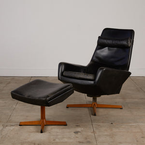 Madsen & Schübell Leather Lounge Chair and Ottoman