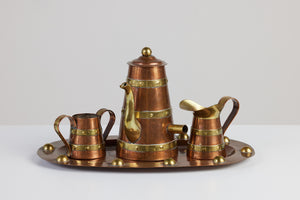 R. Martinez Mexican Brass & Copper Tea Service Set