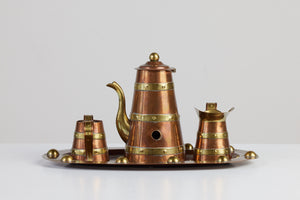 R. Martinez Mexican Brass & Copper Tea Service Set