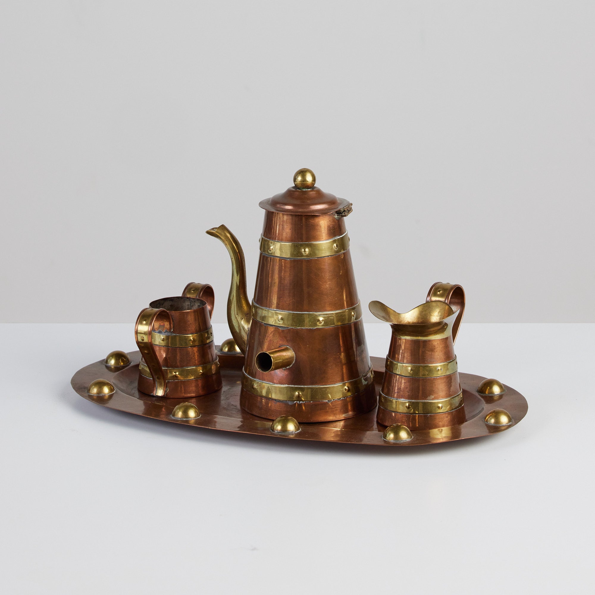 R. Martinez Mexican Brass & Copper Tea Service Set – DEN