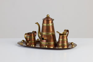 R. Martinez Mexican Brass & Copper Tea Service Set
