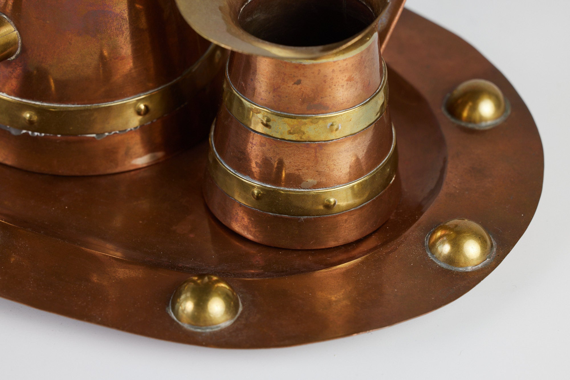 R. Martinez Mexican Brass & Copper Tea Service Set