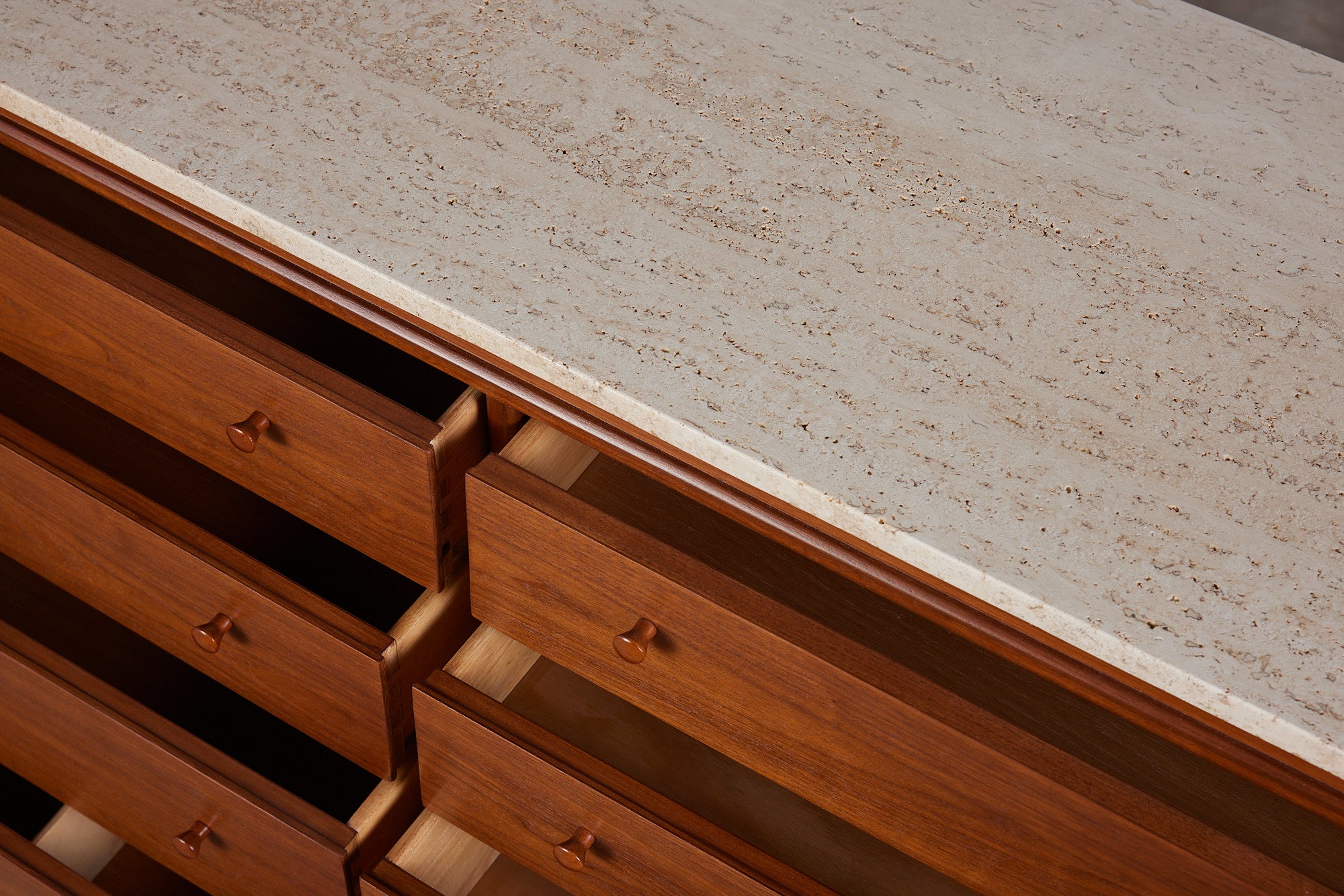 Milo Baughman Travertine Top Dresser for Glenn of California